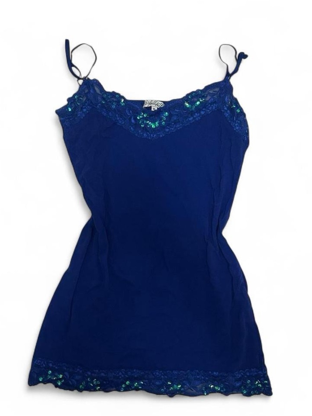 Full Tilt Royal Blue Sequin Lace Tank